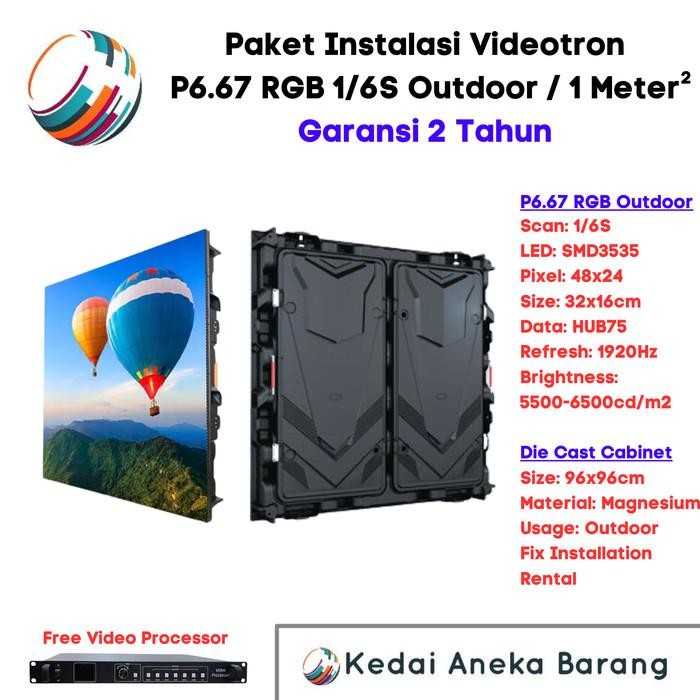 Paket LED Videotron P6.6 P6 Outdoor Kabinet Cabinet Die Cast 96x96