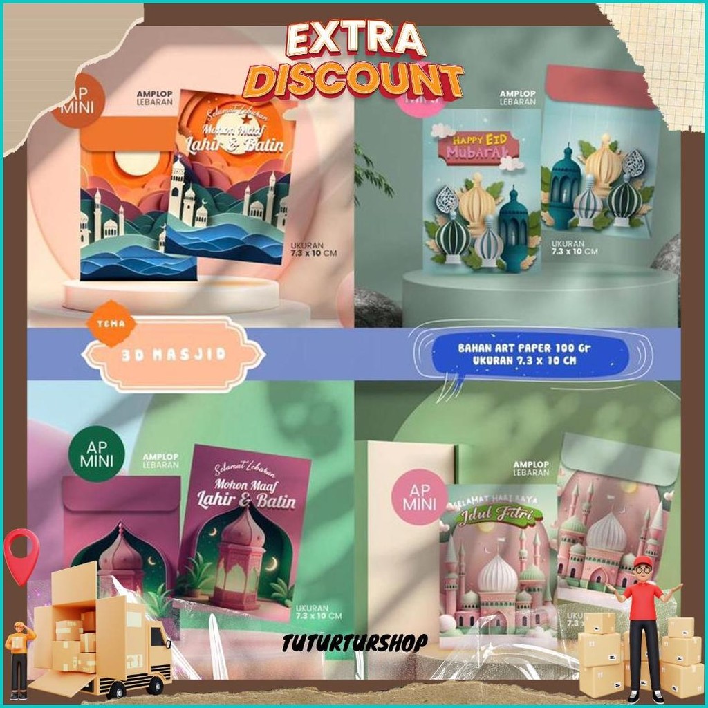 

Amplop Lebaran Murah (Isi 100 Pcs) | Bahan Artpaper 100 Gsm | | Ada 4 Desain Sesuai Tema | Amplop Idul Fitri Grosir Original Produk