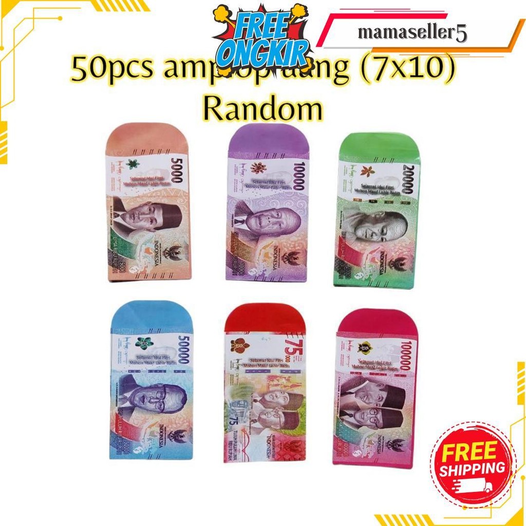 

Amplop Lebaran 50 Lembar Angpau Idul Fitri Ukuran 7X11 Cm Cod