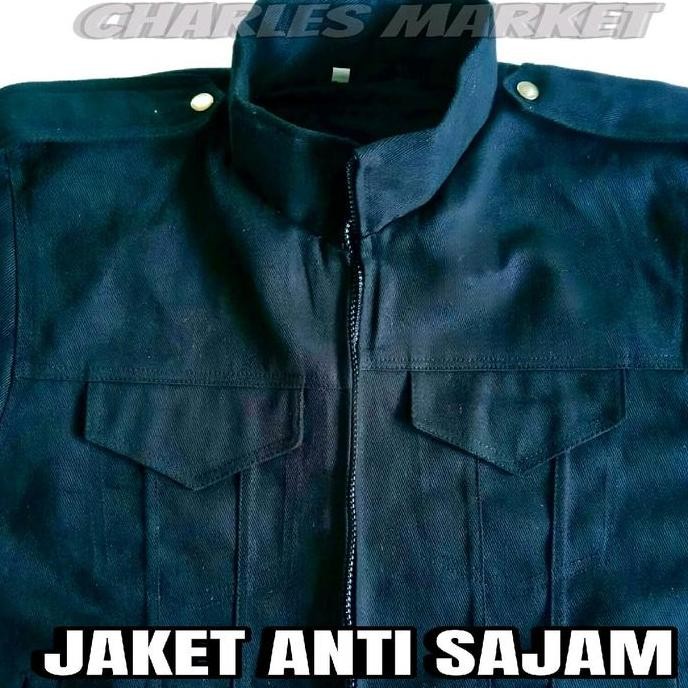 Grosir Jaket Anti Sajam - Jaket Anti Bacok - Jaket Pelindung Biru Denim Hitam Pria