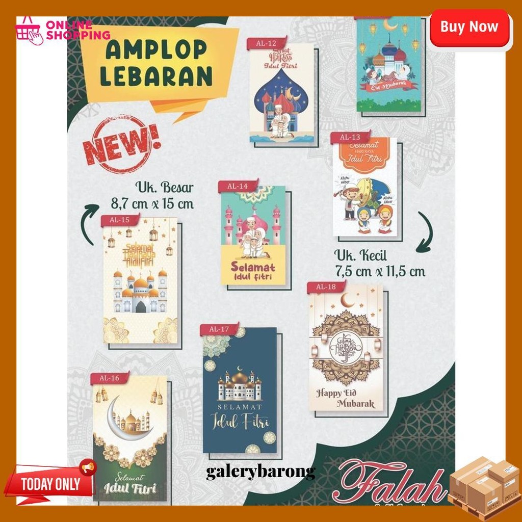 

Amplop Lebaran Falah Kode Al 16 Isi 50 Pcs / Muat Selembaran Uang Tanpa Dilipat / Amplop Cantik / Amplop Lucu / Amplop Lebaran Bisa Ecer Gratis Ongkir