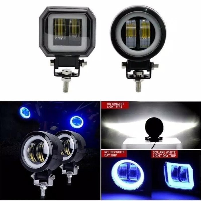 Lampu Tembak Sorot Led Cwl 2 Mata 4D 20 Watt Cree Angel Ring Bulat