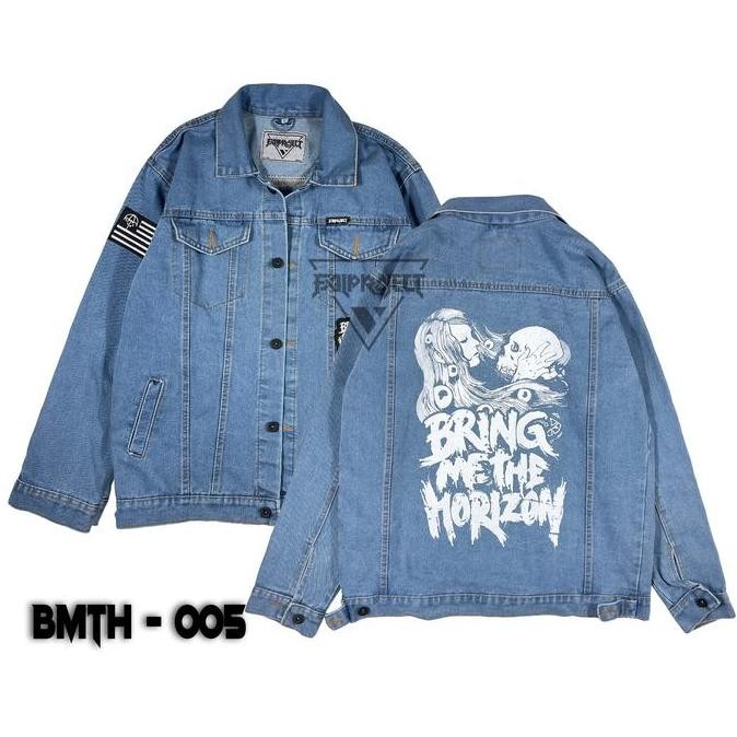 Promo Jacket Denim Sablon Jaket Jeans Patch Bordir Bring Me The Horizon