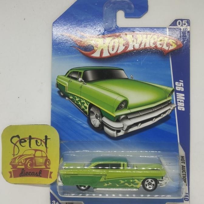 HOT WHEELS HOTWHEELS 56 MERC AKTA OPEN KAP HOOD HIJAU GREEN BLUE CARD