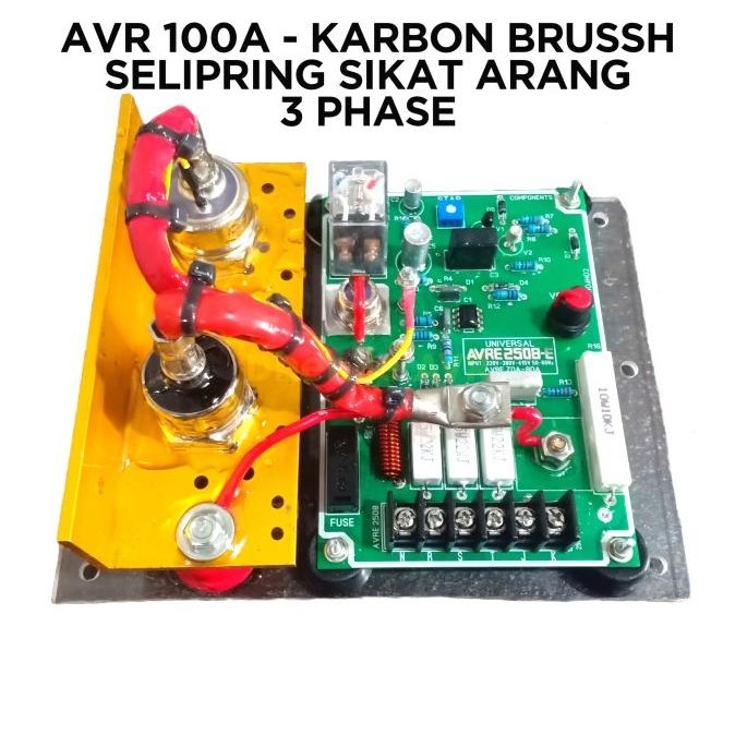 AVR Genset 100A 3 PHASE KARBON BRUSSH / AVR Generator Universal 100A 3 PHASE AVR LOKAL SELIPRING