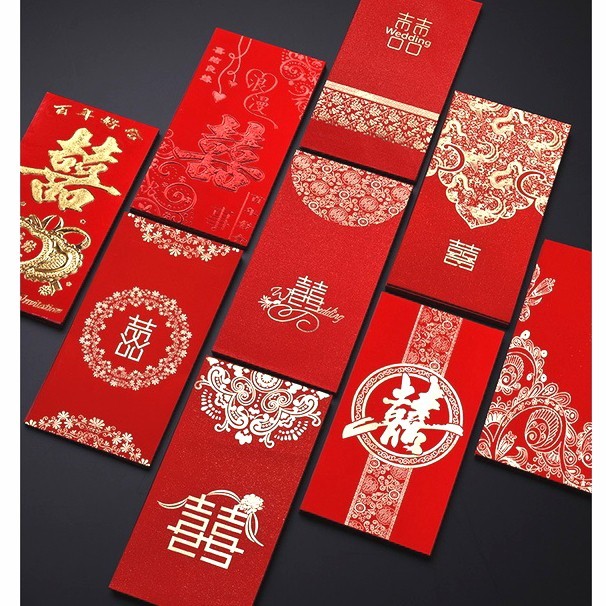 

Angpau Shuang Xi UK L Panjang Angpao Wedding Amplop Merah Pernikahan