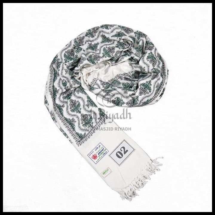 Produk Unggulan Sorban Arifat Kashmiri Elegan Putih Full Motif Sulam
