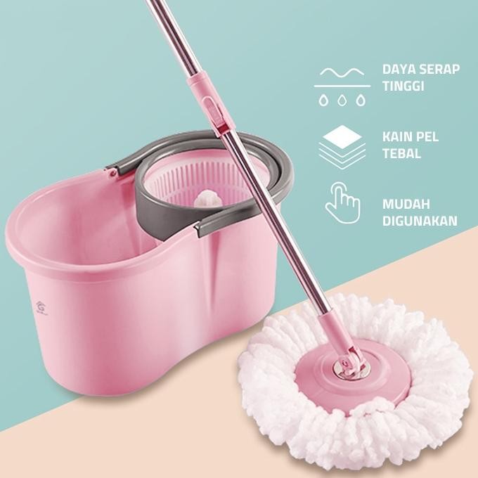 Kekinian Gm Bear Alat Pel Lantai Ultra Mop Aclima 1752 -  Pelan Lantai Spin Mop Pel Putar Berkualita
