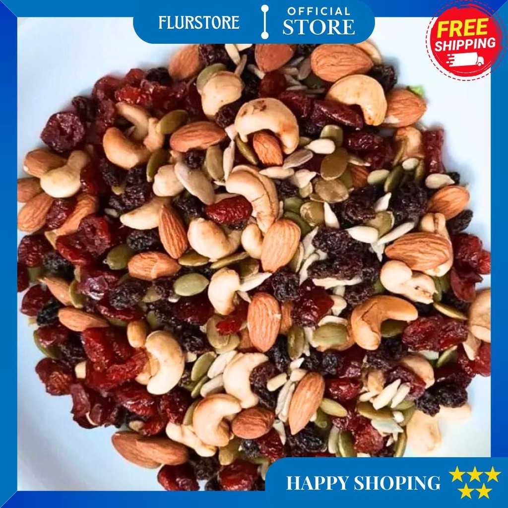 

Trail Mix Safiya 500 Gr Kacang Buah Kering | Snack Camilan Sehat Sereal Makanan Ringan Roasted Dried Fruit Healthy Food D Gratis Ongkir