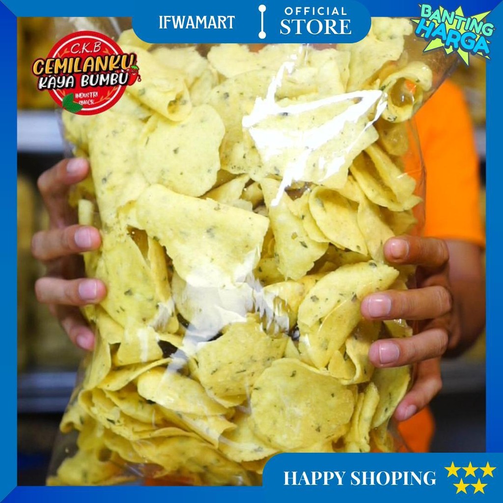 

Cemilanku - 1Kg Kecimpring Singkong Bawang Daun Rasa Asin Gurih, Comring D Promo Puncak