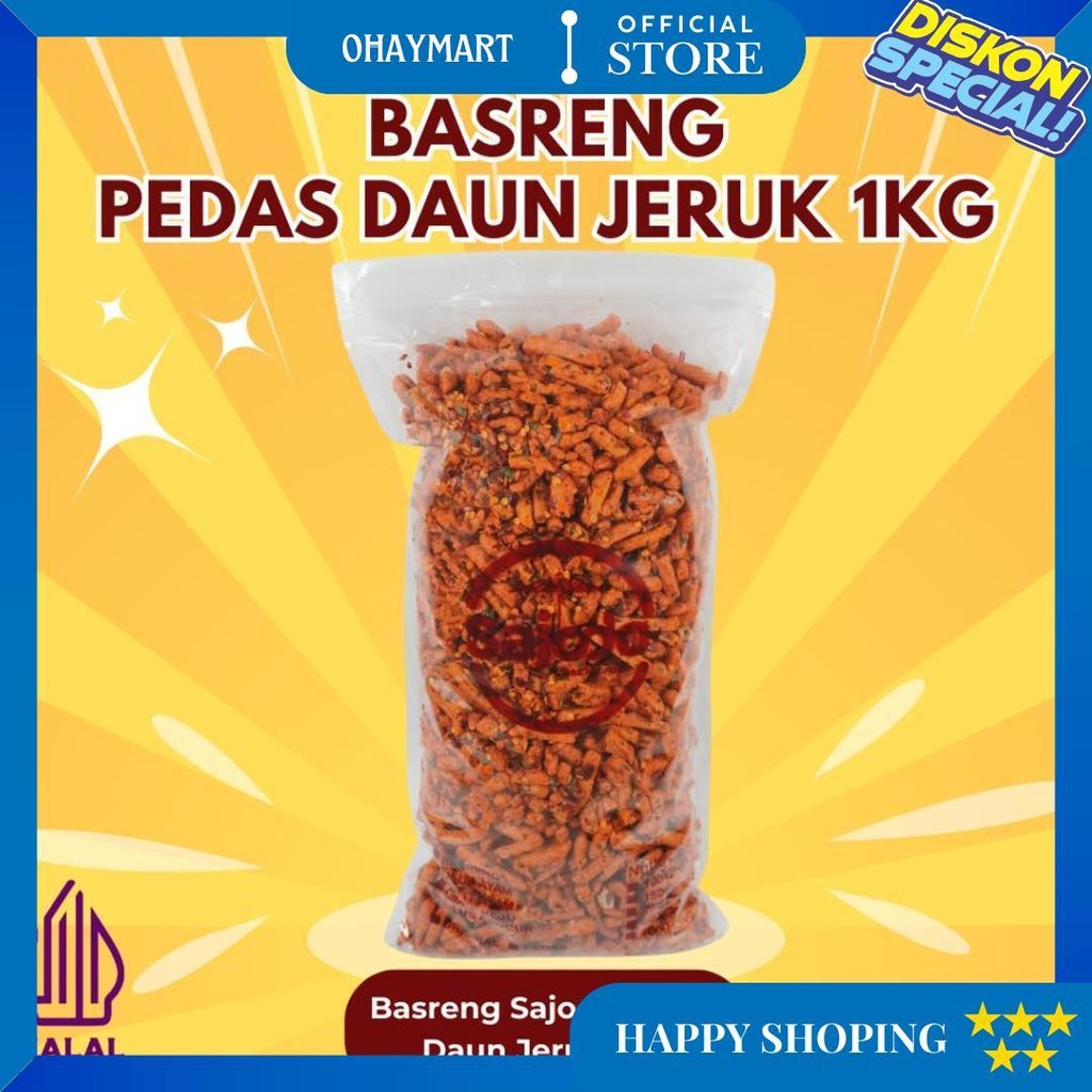 

[Flash Sale] Basreng Pedas Daun Jeruk Sajodo Snack - 1Kg D Promo Puncak