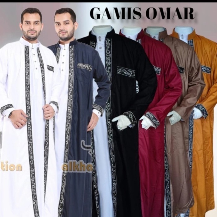 jubah luaran luar habaib pria muslim motif bordir