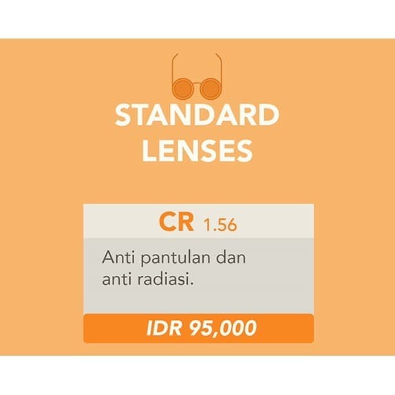 Lensa Kacamata Minus Plus Silinder - Anti Radiasi - Cr 39