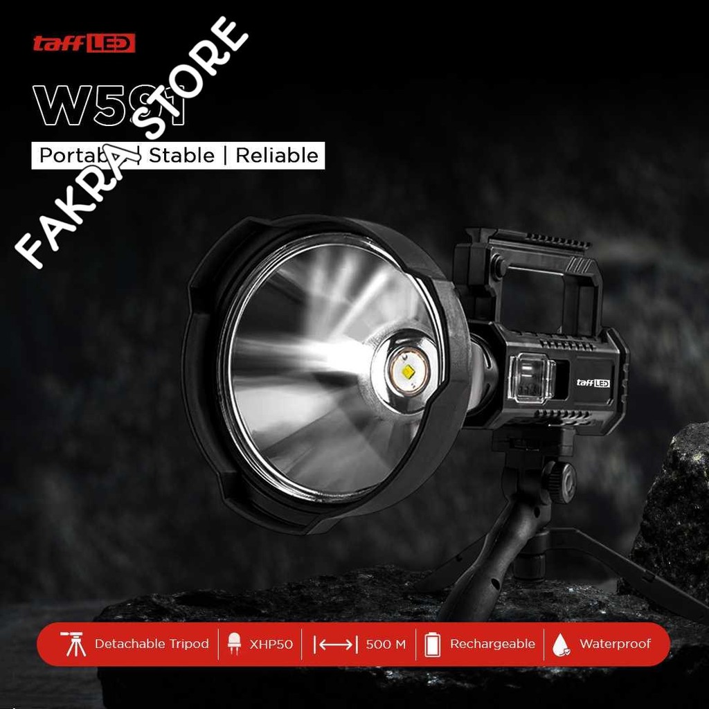 TaffLED Senter LED Multifungsi XHP50 Tripod Flashlight IPX6 20W - W591 Original Termurah