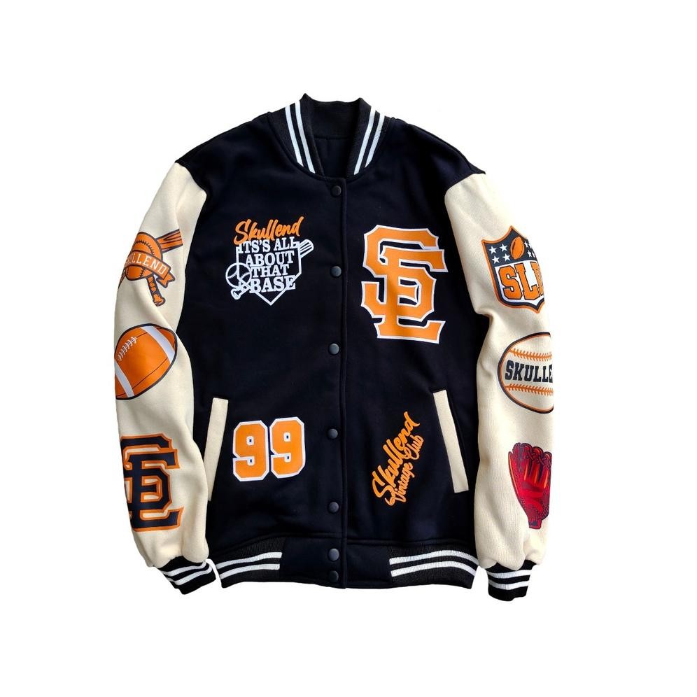 SKULLEND Jaket Varsity Baseball Unisex Jacket Vintage Baseball Oversize Jumbo Original Skullend