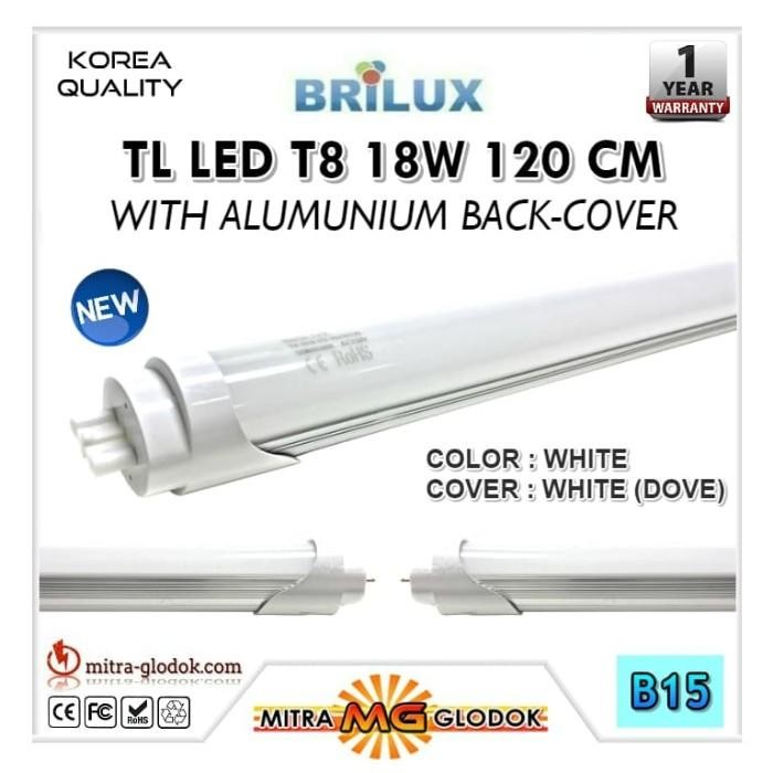 LED NEON TL T8 TUBE 18W 120CM HIGH GRADE | BRILUX - 1 TAHUN - B15