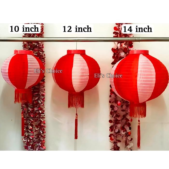 Lampion Premium Merah Putih Tahan Air Outdoor / Lampion 17 Agustus Bahan Kain Parasut