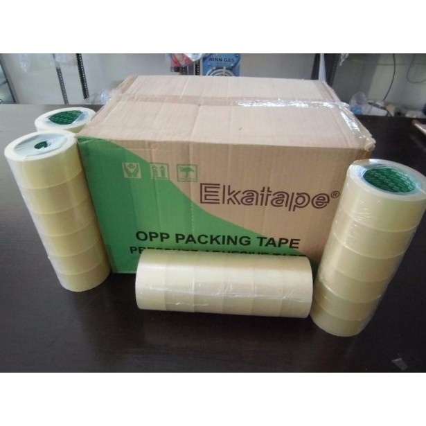 

Lakban Opp EKA Coklat/Bening, 72 yard/Dus (12slop/72roll)