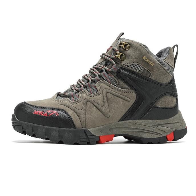 SEPATU GUNUNG HIKING PRIA SNTA 496 GREY RED ORIGINAL SEMI WATERPROOF Terlaris