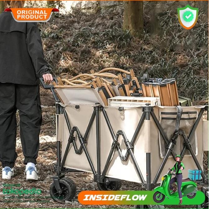 Troli Gerobak Dorong Boot Camp Trolley Oxford Portable Lipat Outdoor