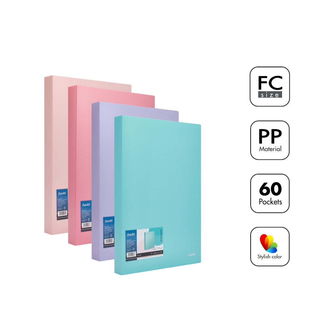 

[ONE's Stationery] Bantex Display Book / Dokumen Keeper 60 Pocket Bahan PP Anti-Static Warna Pastel BF4108