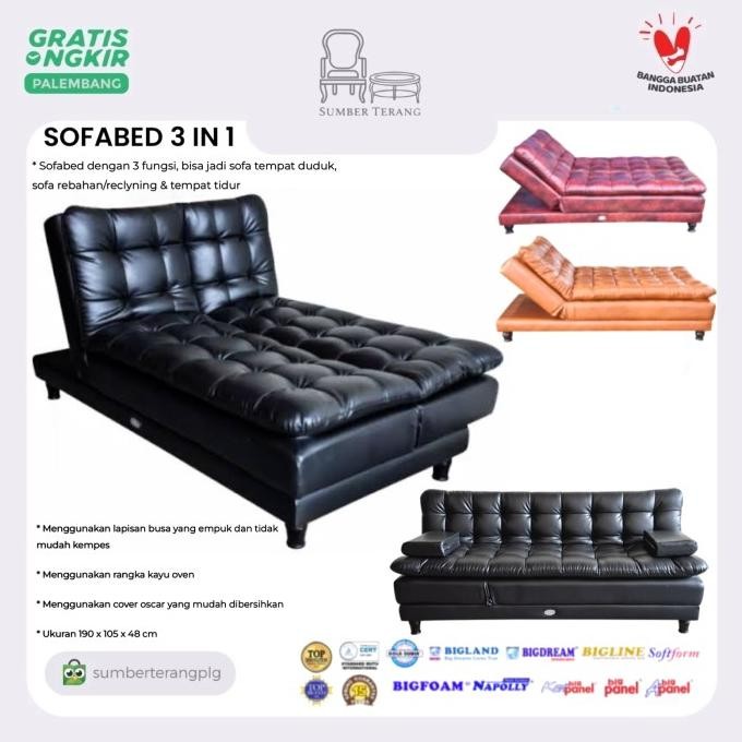 SofaBed Bigland Sofa 3 in 1 Kursi Santai Kursi Tamu Lipat Sofa Relax