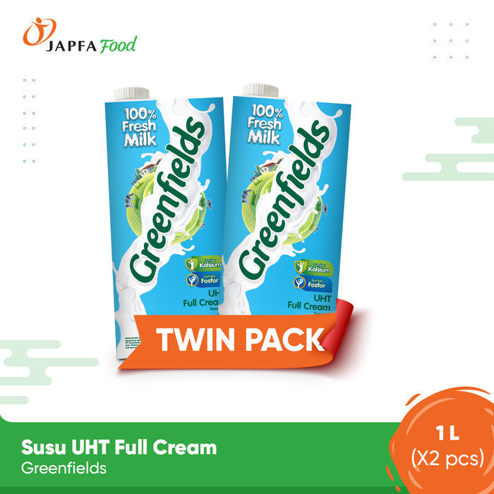 

Greenfields Susu UHT Full Cream 950ml - Twinpack - 100% Fresh Milk dari Greenfields Farm