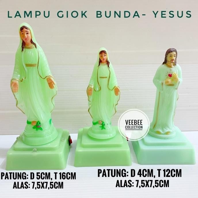 ((((()paling dicari] Lampu meja Yesus Bunda Maria/ hiasan meja lampu/ patung bunda yesus