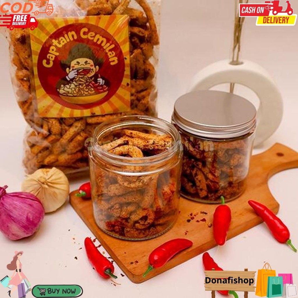 

1Kg Basreng Pedas Gurih Daun Jeruk Renyah Kriuk 1Kg Captain Cemilan Cemilan Snack Basreng Kiloan D Terlaris