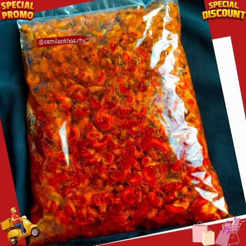 

Makaroni Bantet 1Kg / Macaroni Bantet / Makaroni Pedas Kencur Daun Jeruk / Snack Pedas/ Snack Kiloan Ramadhan Sale