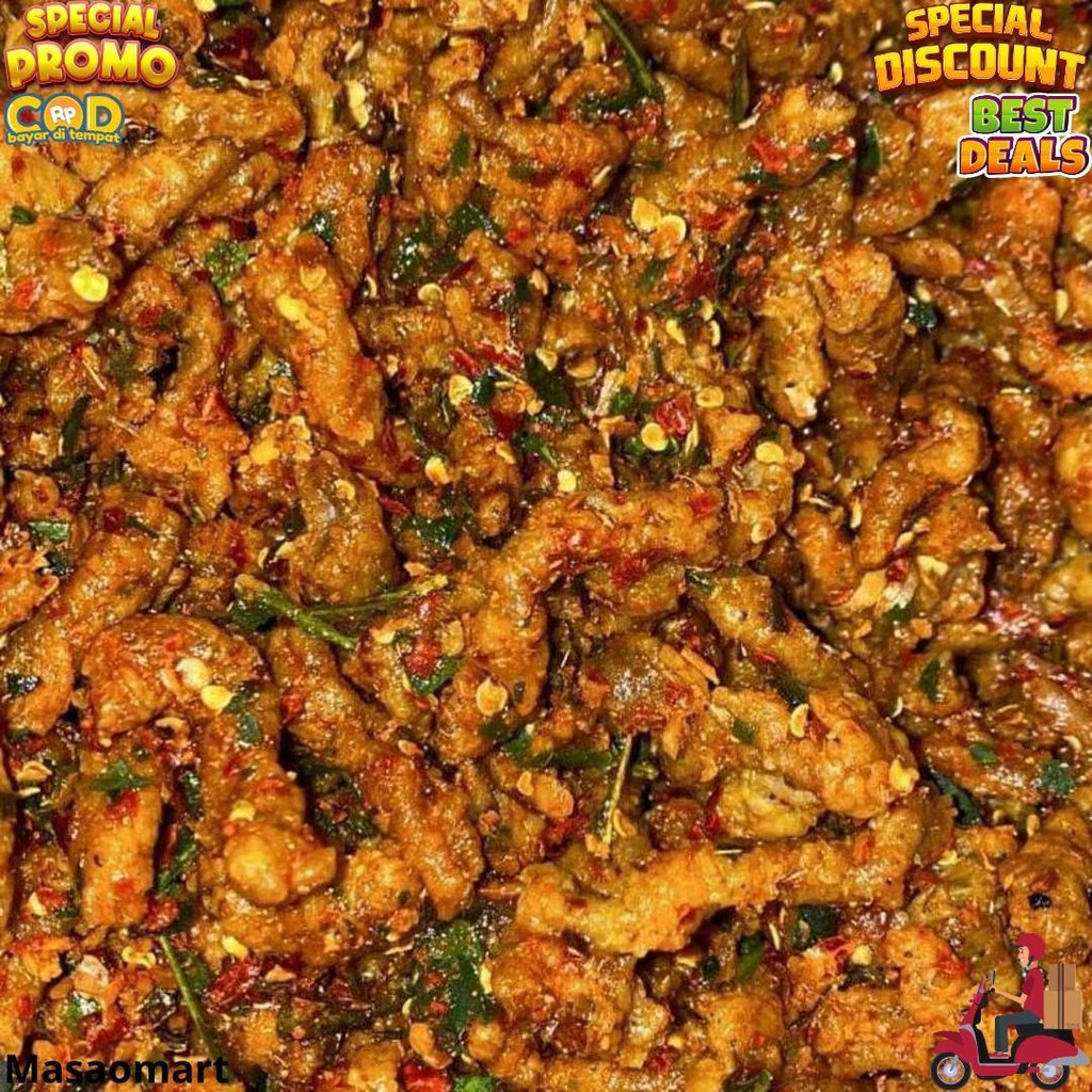 

Usus Krispi / Kripik Usus 250 Gram / 250Gram Usus Crispy Bumbu Pedas Daun Jeruk D Terlaris