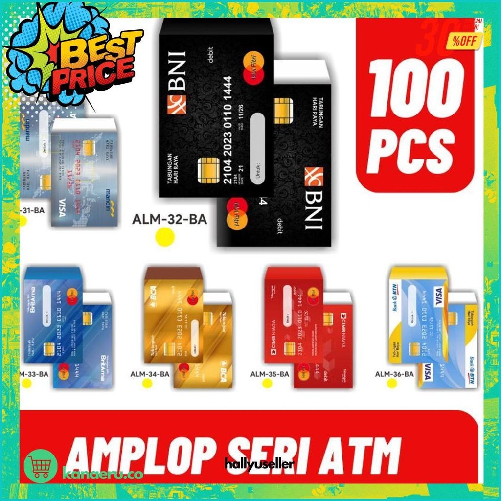 

Paket 100 Pcs Amplop Lebaran Seri Atm Sale