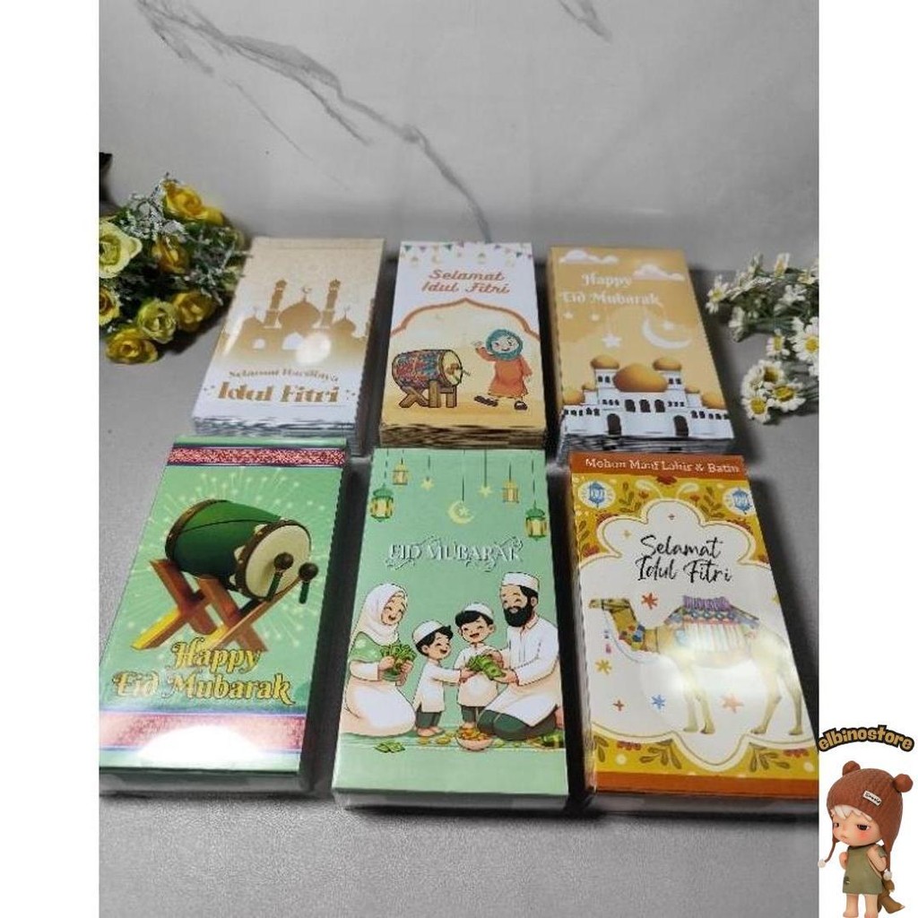 

Amplop Lebaran Idul Fitri Ukuran Besar 7,5 X 16 Cm (1 Pack 50Lembar ) Uang Tanpa Di Lipat Kemasan Mika Karakter Islamik Kualitas Impor Diskon