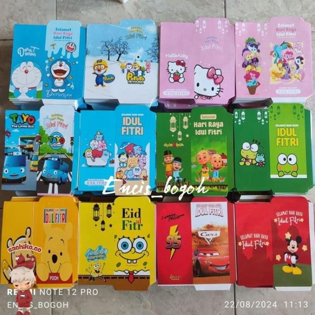

1000 Lembar Amplop Lebaran Tema Karakter Uk Jumbo/ Panjang Cod