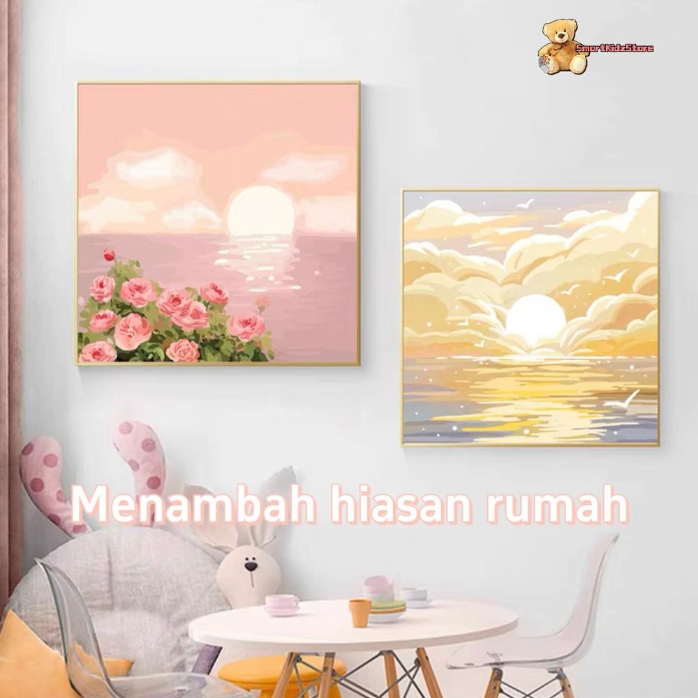

ed-7 Paint By Number 20x20 Nature Series DIY Painting Kit Canvas Paint Kit Digital Aesthetic Kanvas Lukis Berkualitas