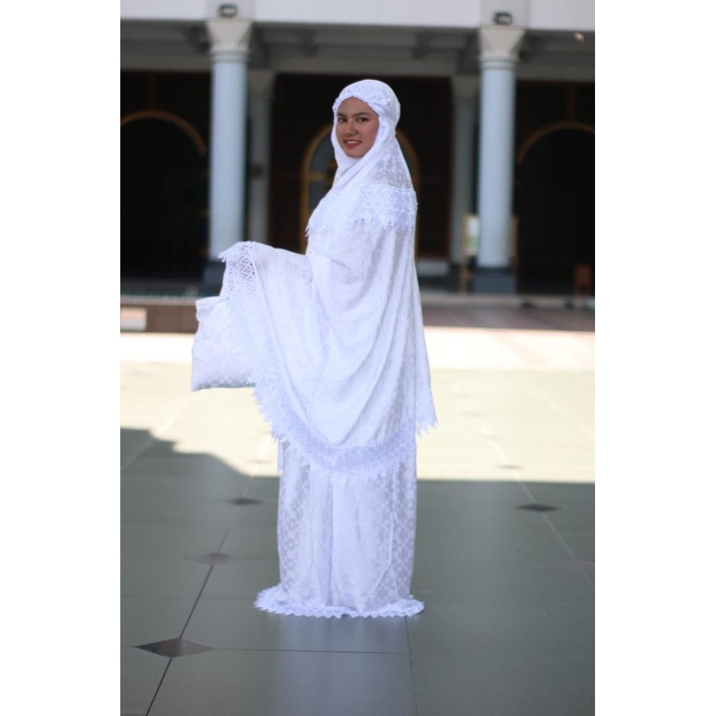 COD MUKENA DEWASA SETELAN SUTRA ASLI ORIGINAL SUTERA PUTIH POLOS JUMBO
