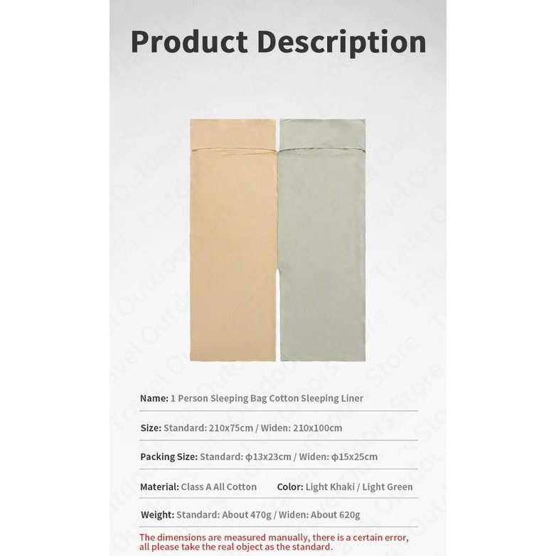 SLEEPING BAG LINER NATUREHIKE NH15S012-E Terlaris