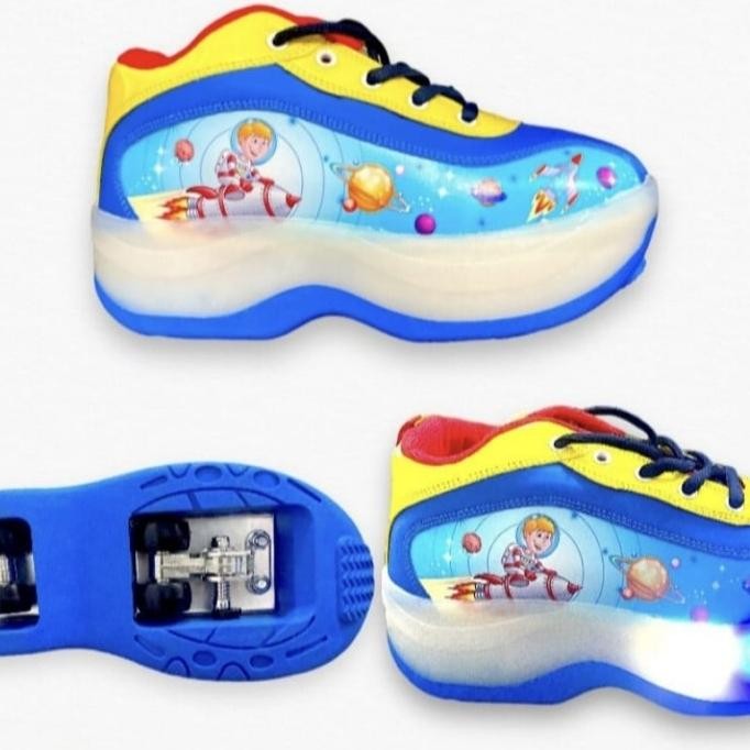 Sale Sepatu Roda 4 Led Lampu Bisa Lipat Roller Shoes