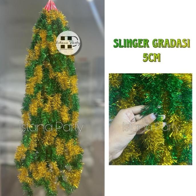

best produk] Slinger Idul Fitri Lebaran / Tinsel Dekorasi Parcel Hijau Gradasi 5cm