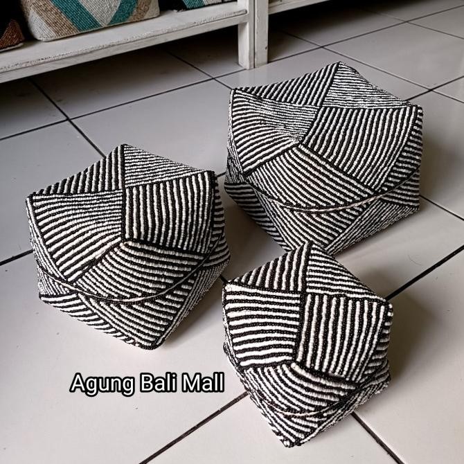 

Buruan serbu] Beaded box set of 3/box manik-manik home decor/Balinese beaded box set