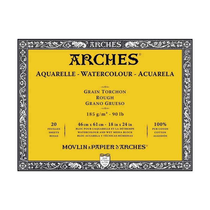 

ARCHES Rough 185gsm 46x61cm Watercolour Paper Block