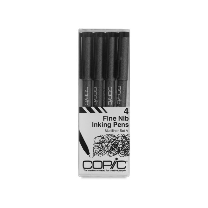 

COPIC Multiliner Fine Nib Inking Pens Set A - Black
