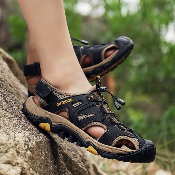 Sandal Pria / Sepatu Sandal Kulit / Sandal Gunung Keren Import Terlaris