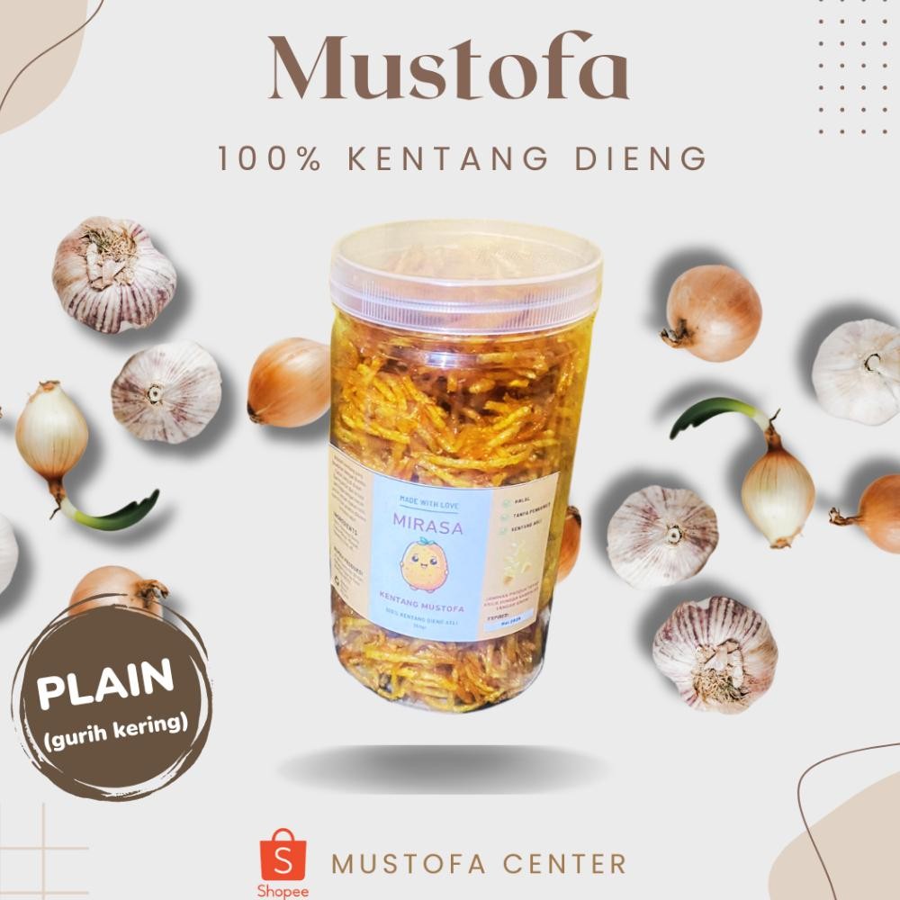 

Kentang Mustofa Premium 1000ml MIRASA PLAIN GURIH KERING Keripik Kering Kentang