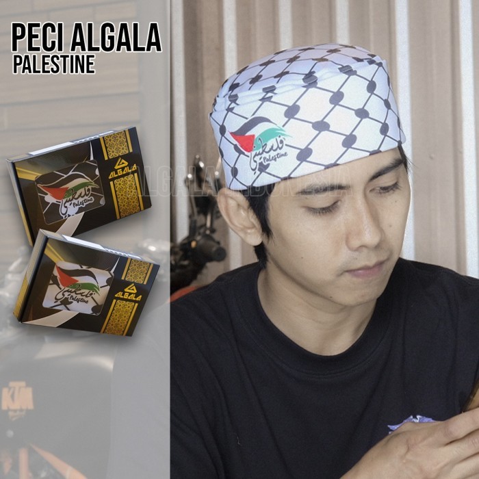 Sorban Peci Mesir ALGALA,Peci sorban Palestina,Peci lipat ,Peci putih Dewasa - M, 4 PCS HOOK PECI ha