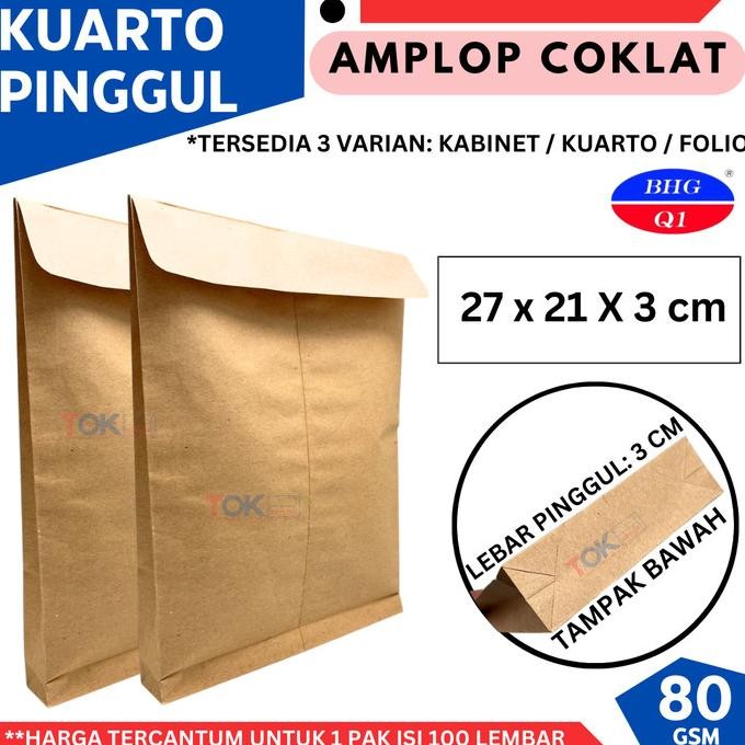

Sale Amplop Coklat Kuarto Pinggul (21X27Cm) Isi 100Lbr