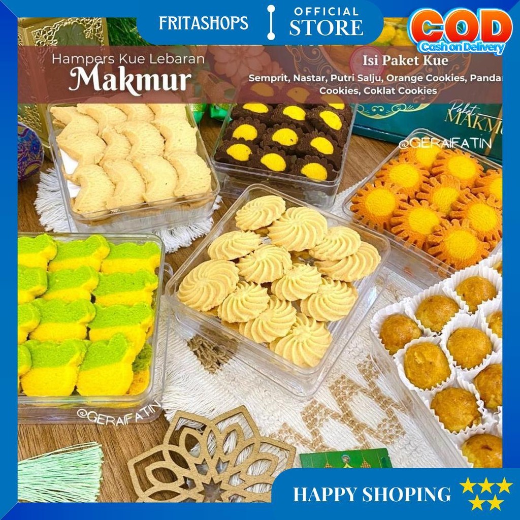 

Geraifatin!!! Paket Kue Lebaran Ovina / Endolita Makmur Isi 6 Toples Kue Kering Dibuat Tahun 2025 D Termurah