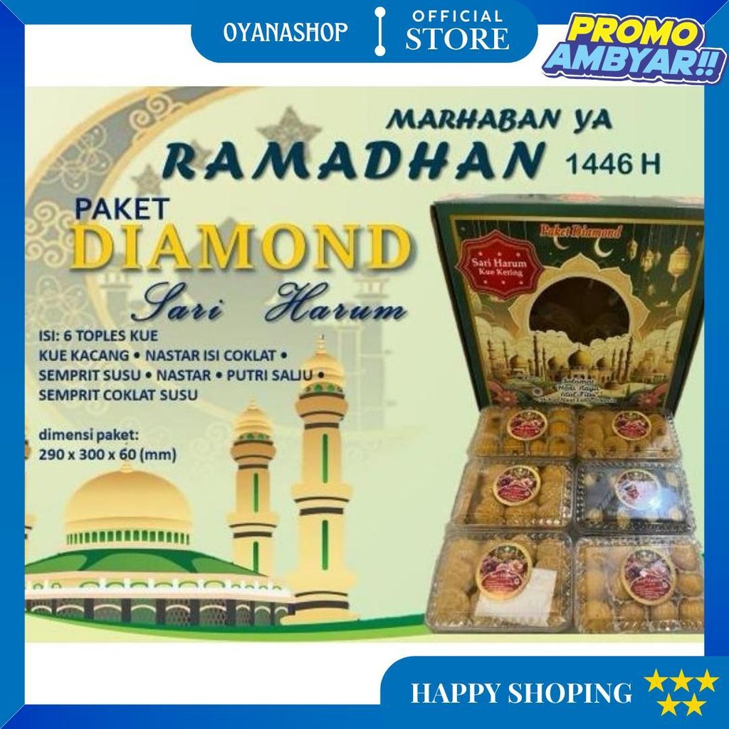 

Sari Harum Diamond - Parsel Kue Kering Lebaran - Distributor Kue Paketan D Promo Puncak