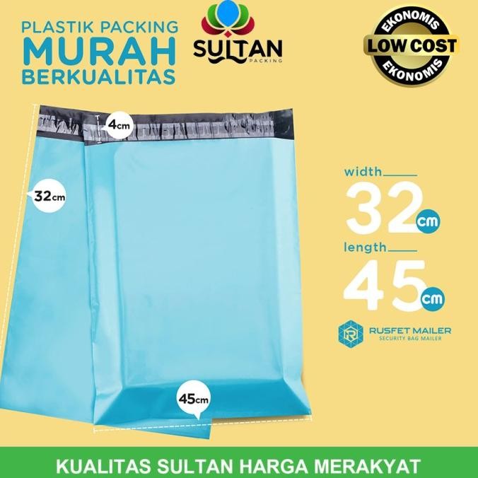 

Sale Plastik Polymailer Pack Low Cost Blue Amplop Polimailer Rusfet 32X45Cm