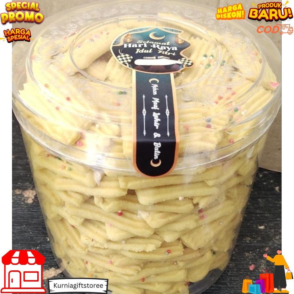 

Aneka Kue Kering Kemasan Toples 1Kg /Cookies Premium D Best Seller
